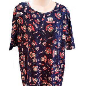 LulaRoe Irma Americana Uncle Sam USA 250th 4th of July  Women's Shirt  Size  XS